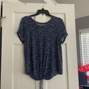 Floral Front Knot Top